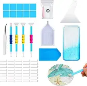 Rhinestone Painting Accessories - Portable Rhinestone Painting Tools,Gem Art Set with Pouches, Tweezer, Gradient Color Crafting Supplies