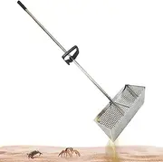 Sand Flea Rake 15.8" Stainless Steel Sand Sifter for The Beach Combing Tool - with Detachable Long ‌, Rake for Beach