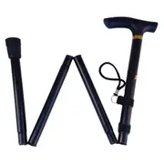 Adjustable Metal Walking Stick Travel Cane Folding Pole Compact Retractable Hike