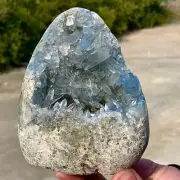 1.65LB Natural Blue Celestite Geode QuartzCrystal Mineral Specimen Healing