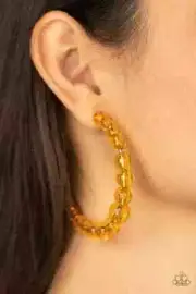 Paparazzi Jewelry Accessories - In The Clear - Orange Earrings