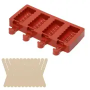 4 Cavities Silicone Ice Cream Mold DIY Chocolate Dessert Ice Pop Molds Tray Ice