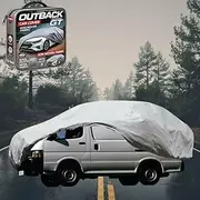 Silver Shield Outdoor Car Cover for Toyota Hiace Van 1989-2005 (LWB) XL (New) - Zipper Door & Elastic Hem - UV Protection - Universal Fit - Water, Dust & Scratch Proof - Grey