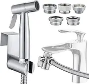 Faucet Bidet Sprayer for Toilet - with Faucet Splitter, 59 inch Hose and Hook up, Sink for Kitchen or Bathroom