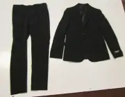 NWT Boys KENNETH COLE REACTION Black 2 Piece Suit Jacket Pants Sz 12R