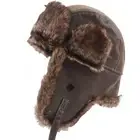 Pilot Caps Lei Feng Hat Leather Snow Cap With Ear Flap New Ski Cap Women's