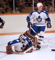 Michel Larocque and Borje Salming of the Toronto Maple Le- Ice Hockey Old Photo