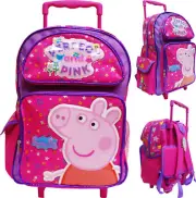 Peppa Pig 16" Large Rolling School Backpack Girl's Book Bag