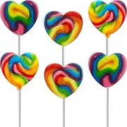 Fruidles Swirl Multicolor Heart Lollipop, Heart Design, Party Bag Fillers, Individually Wrapped (24-Pack)
