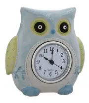 Clock Baby Owl Blue 14cm NEW