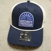 Nike Rise Tennis Trucker Cap Small/Medium Hat White Blue Snapback C11724IW25-NVY