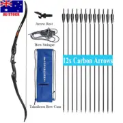 TOPARCHERY 30-50lbs Archery Takedown Recurve Bow Hunting with Bow Stringer Set