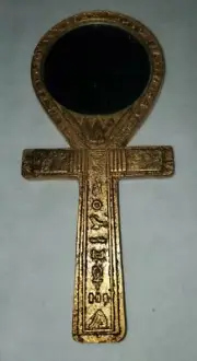Egyptian Ankh Hand Mirror Gold #2