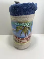 Cotton Fabric Hammock New 78.X 40 max 220 lbs Blue and Cream color