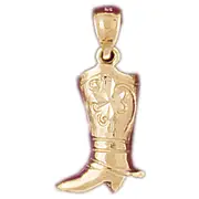 14K Gold 16MM Cowboy Boot with Spur Charm