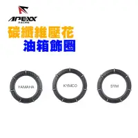 在飛比找momo購物網優惠-【Apexx】碳纖維壓花油箱飾圈 卡夢壓花 光陽 三陽(六代