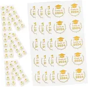 jojofuny 10 Sheets Self Adhesive Graduation Stickers Transparent Foil Sealing Labels for Present Packing Pet Material for Bags Books and Decorative Use
