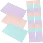 KALLORY A5 Loose-leaf Planner Refill Paper 6 Hole 40 Sheets/book Colorful Lined Notebook Inserts 3 Pack for Organization