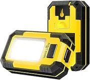 WARSUN 2 PC Portable LED Rechargeable Work Light,Magnetic Base & Hanging Hook, 30W 1200Lumens Super Bright, 5000K, for Car Repairing, Camping, Hiking, Backpacking, Fishing, Hurricane, Yellow