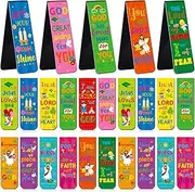 Harloon 48 Pcs Christian Bookmarks for Kids Bible Verses Magnetic Religious Inspirational Book Markers Scripture Gifts Sunday School Classroom Reward (Cute) (MUA-Harloon-917)
