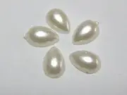 1000 Ivory Tear Drop Half Pearl Bead Flat Back Gem 4X6mm Scrapbook Flatback Bead