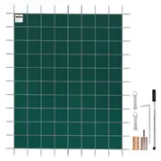 Pool Safety Cover Fits 14x26ft Rectangle Inground Pools, Safety Pool Cover with Drainage Holes, Mesh Solid Pool Cover for Swimming Pool, Winter Safety Cover,
