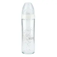 在飛比找蝦皮購物優惠-NUK輕寬口徑玻璃奶瓶240ml-附2號中圓洞矽膠奶嘴6-1