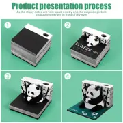 3D Desk Weekly Calendar Creative Panda Memo Pad Tear-Away 3D Art Note Pad paOiz