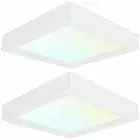 Luxrite 4 Inch Square LED Flush Mount 10W 3 Color Selectable Dimmable 2-Pack