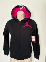 $65 New Nike Jordan Girls Jumpman Hoodie Sweatshirt Full Zip Medium 10-12 NWT