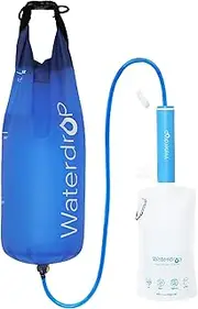 Waterdrop Personal Water Filter Straw with Gravity Water Bag, Portable Camping Filtration System, Drinking Water Purifier for Emergency Hiking Travel Backpacking