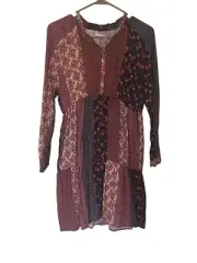 Zara Patchwork Peasant Paisley Floral Dress Girls Size 13-14 Multicolor NWT