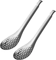 UTHCLO Small Slotted Spoon for Cooking Caviar Spoon Dishwasher Safe Fine Mesh Drainage Home Restaurant Use