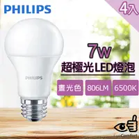 在飛比找PChome24h購物優惠-【Philips 飛利浦】超極光 7W LED燈泡 -晝光色