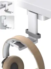 Headphone Stand,Sticky Headset Hanger-Rotation Earphone Adhesive Hook Holder Mou