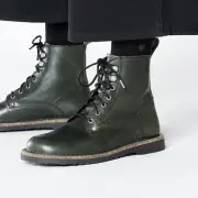 BIRKENSTOCK BRYSON WOMEN'S COMBAT BOOTS THYME LEATHER GREEN