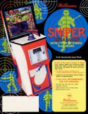 Sniper Arcade FLYER Original NOS Rifle Gun Shooting Gallery Art 1970 Reto Mod