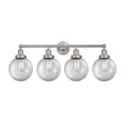 Innovations Lighting Beacon 4 Light Bath Vanity, SN/Clear - 616-4W-SN-G202-8