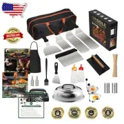 Ultimate 120-Piece Stainless Steel Griddle Accessory Set with Tools & Storage