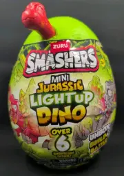 ZURU Smashers MINI JURASSIC LIGHT UP DINO Egg Surprises RED BONE