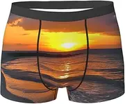 [QMNEHJ] Sunset at Honeymoon Island State Park Men's Boxer Briefs Breathable Stretch Underwear Moisture-Wicking Trunks for Men