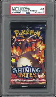 2021 Pokemon INT'L SWSH Shining Fates Booster Pack Charizard Art PSA 9 Mint