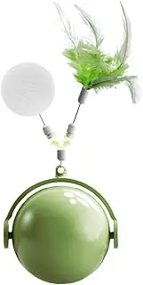 Interactive Cat Ball | Automatic Exercise Toys,Obstacle Avoidance Interactive Kitten Fast Rolling Cat Agile Moving Ball with Feather for Bored Indoor Adult Cats