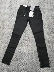 Nineteen 91 Women's "Lizzy Zip Coated Jean" The Coated Skinny Jeans Siz 10