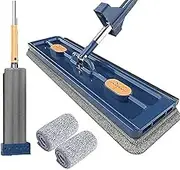 16.5 × 54in Large Flat Mop, 360° Rotatable Adjustable Cleaning Mop, 2023 New Mops for Floor Cleaning Microfiber Mop, Wall Mops for Washing Walls Spin Mop (Blue + 2 mop Pads)