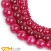Dyed Plum Jade Gemstone Faceted Round Loose Spacer Beads 15" Strand 4mm-14mm AU