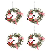 Catzon 4 Pcs Santa Claus Pine Wreaths for Front Door Christmas Holiday Indoor