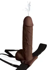 Pipedream 9" Hollow Squirting Strap On With Balls