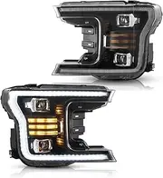Car LED Head Lamps Compatible With F150 2017-2022 Headlights Assembly Diamond DRL Turn Signal Modification Lens Full LED Head Light