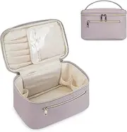 Wandering Nature Makeup Bag, Travel Make Up Organizer Cosmetic Brush Bags Case for Women in Eco Vegan Leather, Purple (WN5077)